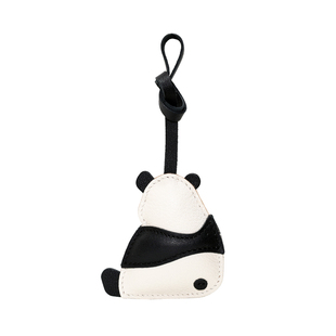Zenos熊猫真皮包包挂件高级感包挂车钥匙挂饰皮质挂件手工缝制