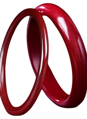 本命年矿闪含量朱砂手镯紫金砂细圆镯子面贵妃镯叮当镯镯源头新年