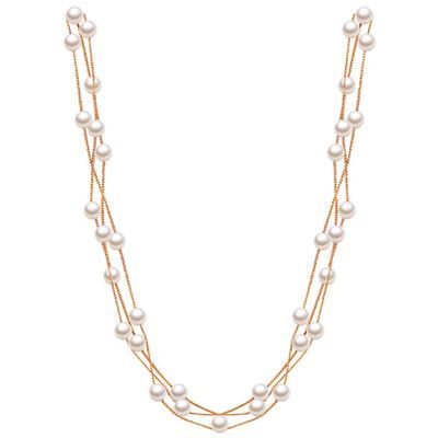 简约天然淡水珍珠毛衣链双层项链