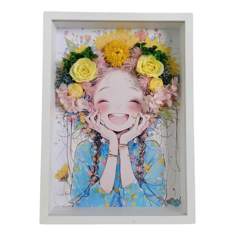 云南真干花永生花束成品相框装饰画摆件闺蜜节日乔迁开业高级礼物