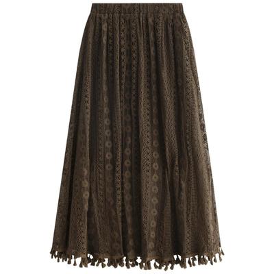 COCOBELLA镂空刺绣蕾丝半身裙