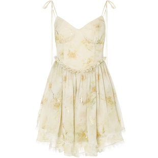 sincethen法式吊带裙碎花连衣裙海边度假裙子高级感小短裙女夏季