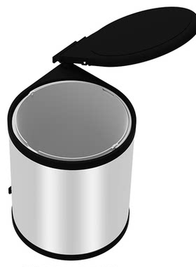 橱柜连门联动式开盖垃圾桶