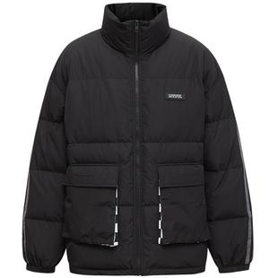 美特斯邦威派克羽绒服男秋冬短款时尚拼接青春风棋盘格宽松保暖