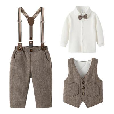 英伦风宝宝纯棉冬季加厚加绒西装