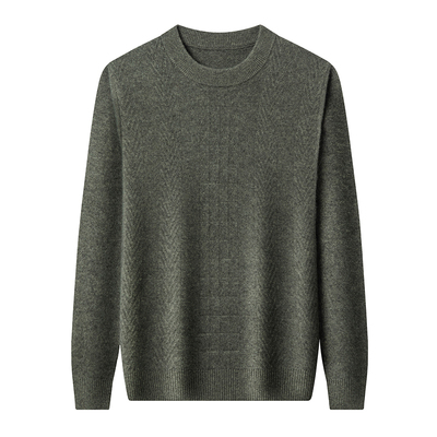 猫人山羊绒羊毛衫男士冬季新款圆领内搭加厚保暖针织衫高端毛衣