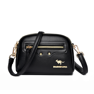 袋鼠真皮包包女式斜挎包2026新款单肩包精致小包百搭休闲女款包包