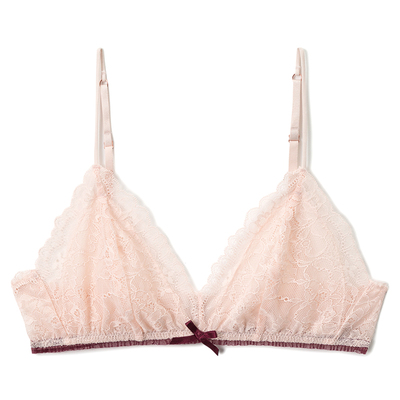 弗利少女法式风细肩带美背三角杯