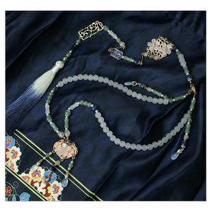 新中式璎珞长背云项圈古风汉服马面裙配饰明制流苏挂件长命锁吊坠