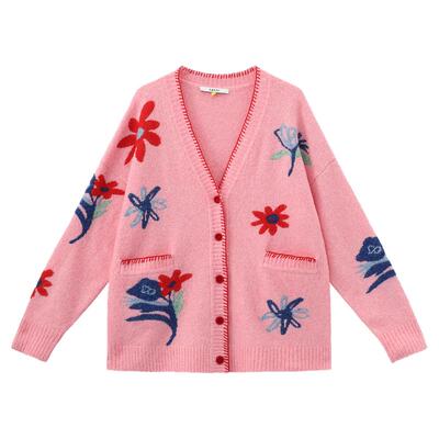 tanni2026夏新款优雅甜美俏皮宽松廓形针织开衫毛衣TP11KN152A