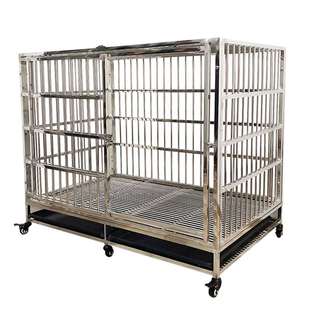 不锈钢狗笼子折叠小中大型犬泰迪德牧金毛萨摩拉布拉多宠物狗笼子