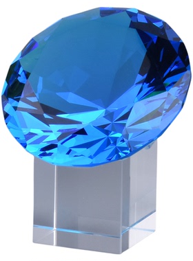湖蓝8cm水晶钻石儿童桌面摆件