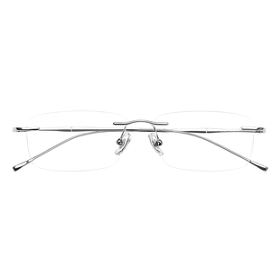 超轻纯钛无边框眼镜女款近视可配度数清冷纯欲高级感防蓝光眼睛架