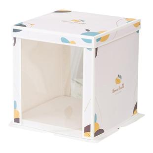 生日蛋糕盒透明6 8 10寸12蛋糕盒子包装盒半透明纸盒加高烘焙网红