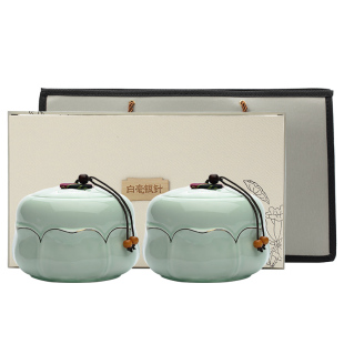 高档高端陶瓷茶叶罐礼盒装空盒包装盒空礼盒茶盒定制白毫银针专款