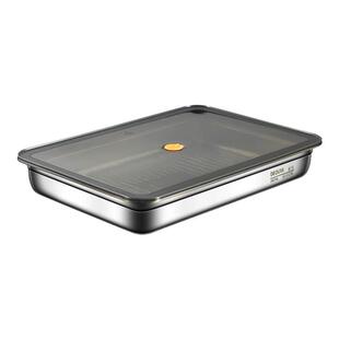 316不锈钢饺子冷冻收纳盒食品级冰箱专用保鲜带盖水饺速冻保鲜盒