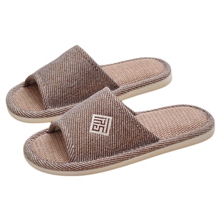 回力汗脚拖鞋男款静音软底防滑耐磨卧室新款全亚麻透气凉拖鞋春夏