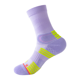 专业跑步运动袜子女士中筒纯棉加厚毛巾底马拉松专用羽毛球健身袜