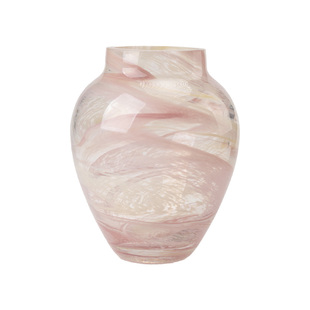 半然花瓶琉璃法式摆件高级感插花客厅透明水养鲜花餐桌装饰花器小