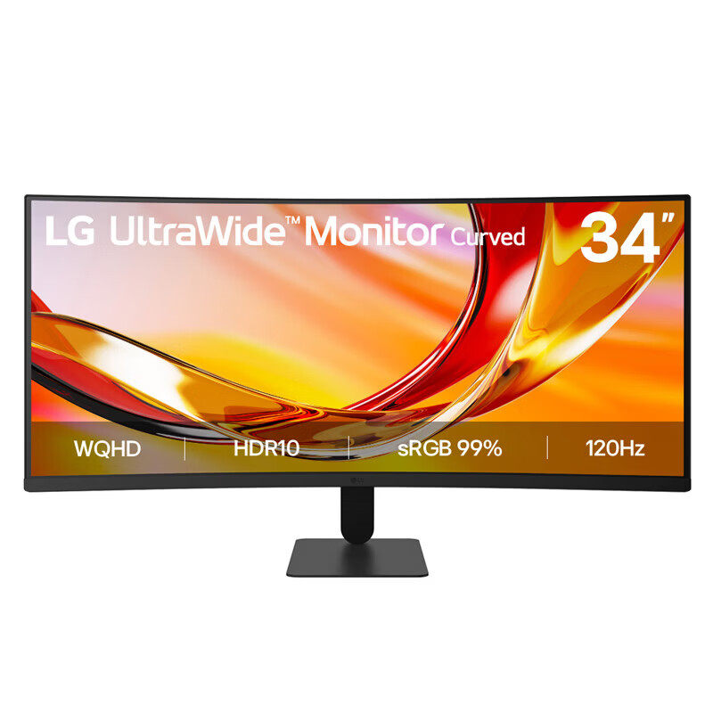 LG 34U601B 34英寸带鱼屏显示器 120Hz 21:9 1800R曲屏 家用办公