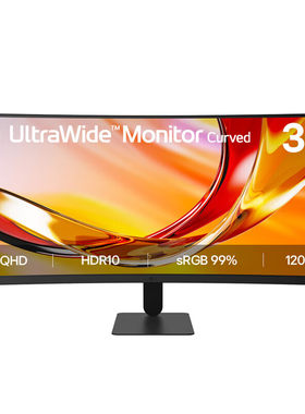 LG 34U601B 34英寸带鱼屏显示器 120Hz 21:9 1800R曲屏 家用办公