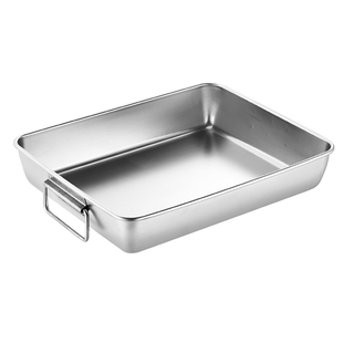 不锈钢方盘纯平底长方形快餐凉菜盘熟食盘子鸭脖盘卤菜盘窄边托盘