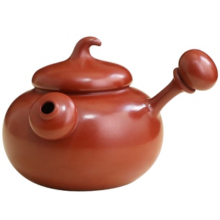 刘金城纯全手工原矿朱泥福禄侧把壶潮州手拉壶潮汕乌龙茶紫砂小品