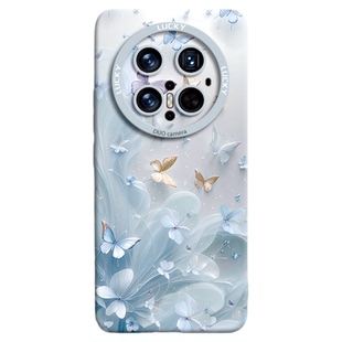 适用华为mate70手机壳mate60pro保护套80promax新款50的40外壳+十后mt女30镜头全包Air硅胶带挂绳清纱蝴蝶