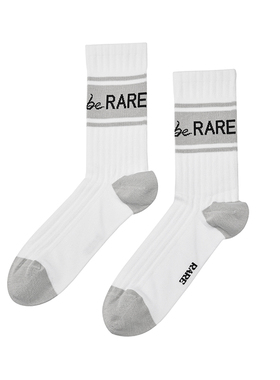 【礼物】RARE威雅长袜 春夏新款白色与品牌标识长筒袜