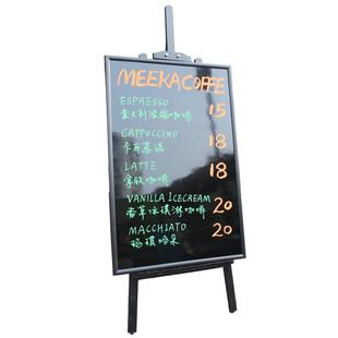 清朗 仿木框黑板支架式镜面大黑板广告牌手写可擦留言板光面黑板荧光笔装饰房间可吸磁可悬挂可定制定做60*90