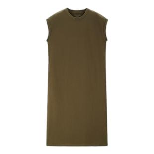 佐丹奴直筒裙子女夏季新款纯色极简风圆领连袖针织连衣裙05465480