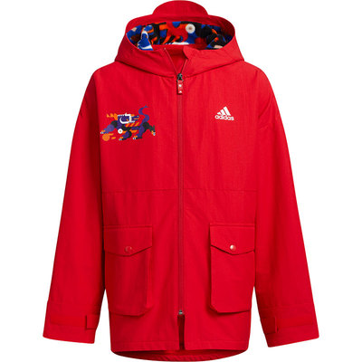 Adidas/阿迪达斯正品大童舒适运动休闲连帽梭织外套 GT1742