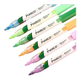 Marco马可儿童丙烯马克笔安全速干防水小学生不透色水彩笔24色36色初学者幼儿园涂鸦DIY丙烯颜料美术专用