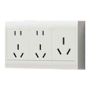 国际电工墙壁明装明线五孔开关插座面板3三孔16a大功率10十孔家用