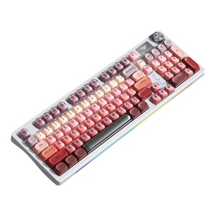 狼蛛S98口红粉底液机械键盘鼠标套装无线女生高颜值有线办公打字
