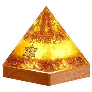 金字塔招财聚财摆件黄水晶聚宝盆八方来财办公室工位十二生肖玄关