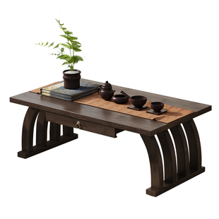 榻榻米茶桌家用飘窗桌矮桌子坐地小户型茶几书法国学桌中古风炕几