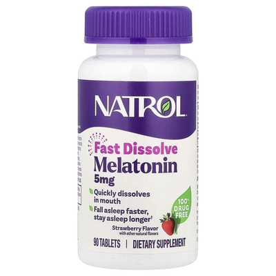 Natrol褪黑色素速溶特强型柑橘味健康睡眠舒缓心绪入睡帮助