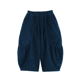 砚台家女童灯芯绒加绒灯笼裤冬装新款儿童宝宝保暖纯棉休闲长裤子