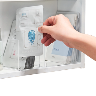 浴室镜柜内面膜收纳架亚克力分层挡板置物架卫生间洗漱台收纳盒