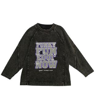 edo一度25春新款男女童时尚休闲长袖T恤儿童圆领打底衫上衣潮酷