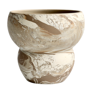 侘寂风陶瓷山乌龟葫芦花盆文心兰陶土蝴蝶兰透气陶盆日式盆栽兰花