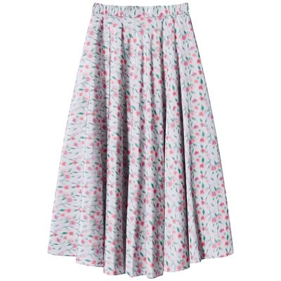 【经轴印花】LANCY/朗姿2026夏季新款法式碎花气质A字伞裙半身裙