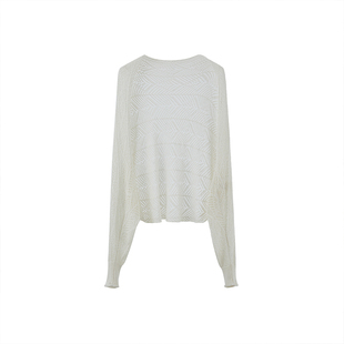 MELINDA LI【收放自如】气质法式优雅桑蚕丝山羊绒镂空针织开衫