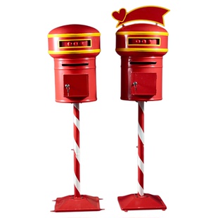 铁艺立式个性圆桶型信箱邮筒学校意见箱邮箱信件箱信报箱摆件定制