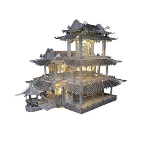 种花家 天音阁戏楼！新款diy手工制作3D立体拼图金属模型小摆件