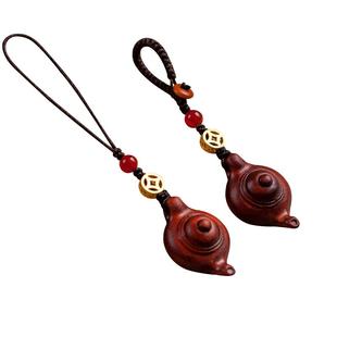 创意手机链紫檀木把把壶挂件手把件小茶壶随身钥匙扣男女礼物高档