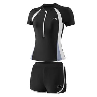 李宁儿童游泳衣女孩女童分体2026新款中大童初中生防晒保守泳套装