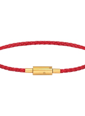 新年红皮绳手链穿饕餮黄金转运珠