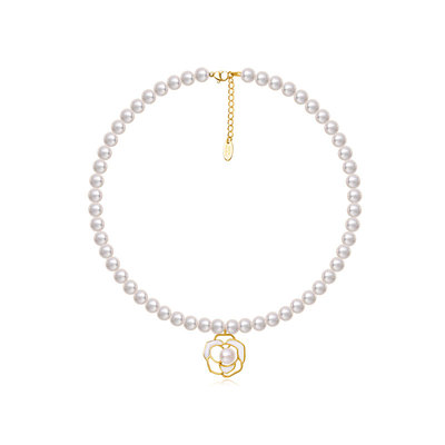 AmberLollipop山茶花珍珠项链